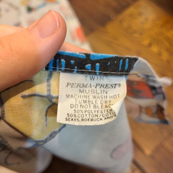 Peanuts United Feature Syndicate Flat Sheet Multi Twin Size 93x65 Muslin Vintage - Picture 5 of 5